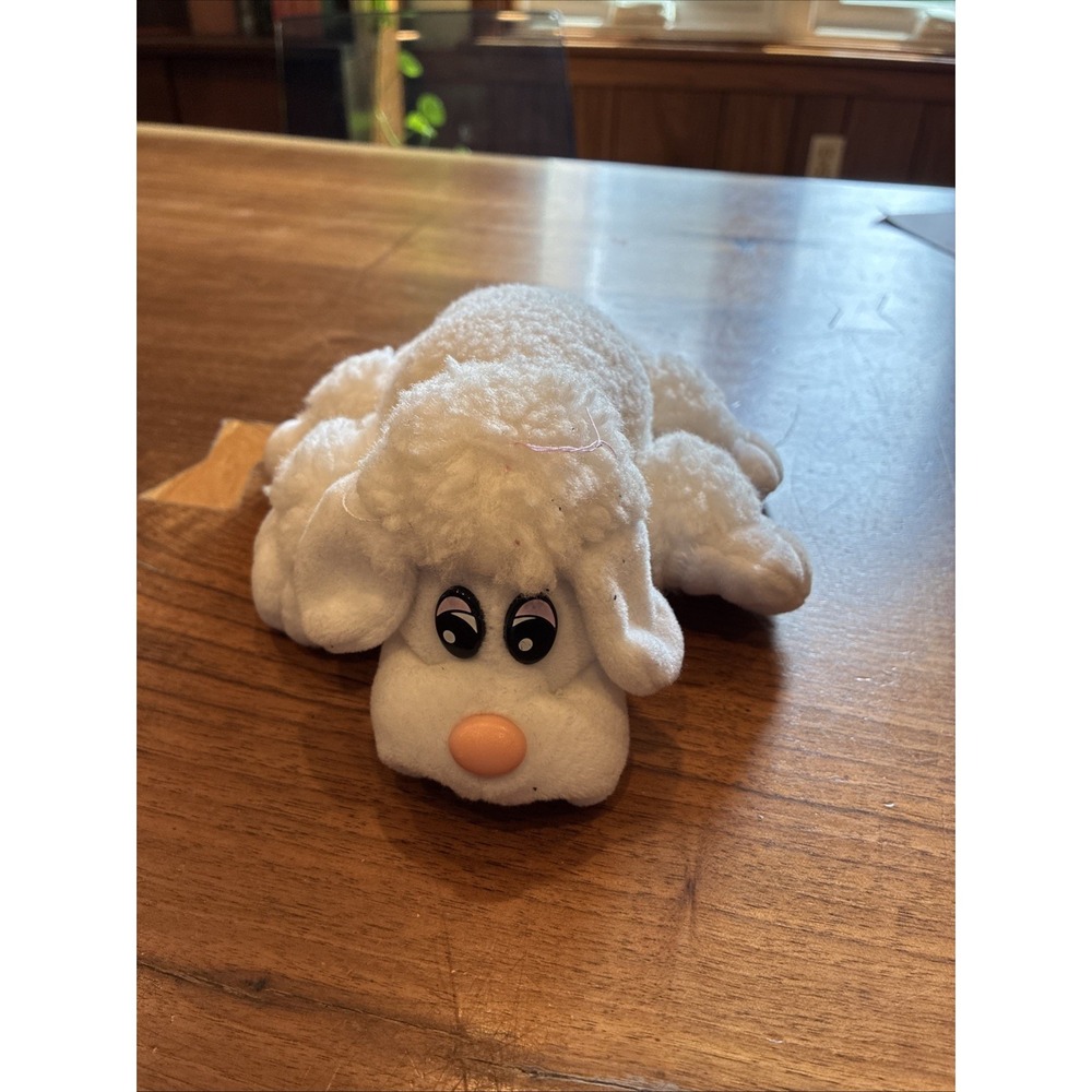Vintage Pound Puppies Tonka Plush Small Puppy Stuffed Animal White Poodle